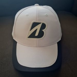 Bridgestone Golf Baseball Cap Front Logo White and Black One Size Unisex